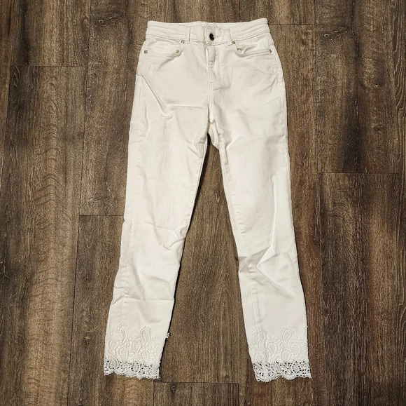 Ted Baker Laycena White Skinny Jean with Crochet Detail - Picture 1 of 6